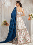 Navy Blue Georgette Party Wear Lehenga with Moti and Sequins Embroidery