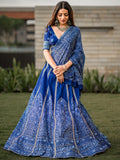 Navy blue Bandhani print Vaishali silk lehenga choli