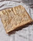 Yellow Pure Oris Silk Applique Work Designer Saree