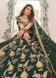 Adorable Green Art Silk Sequins Work engagement Wear Lehenga choli