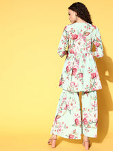 Adorable Mint Green Crepe Kurta Sharara Set