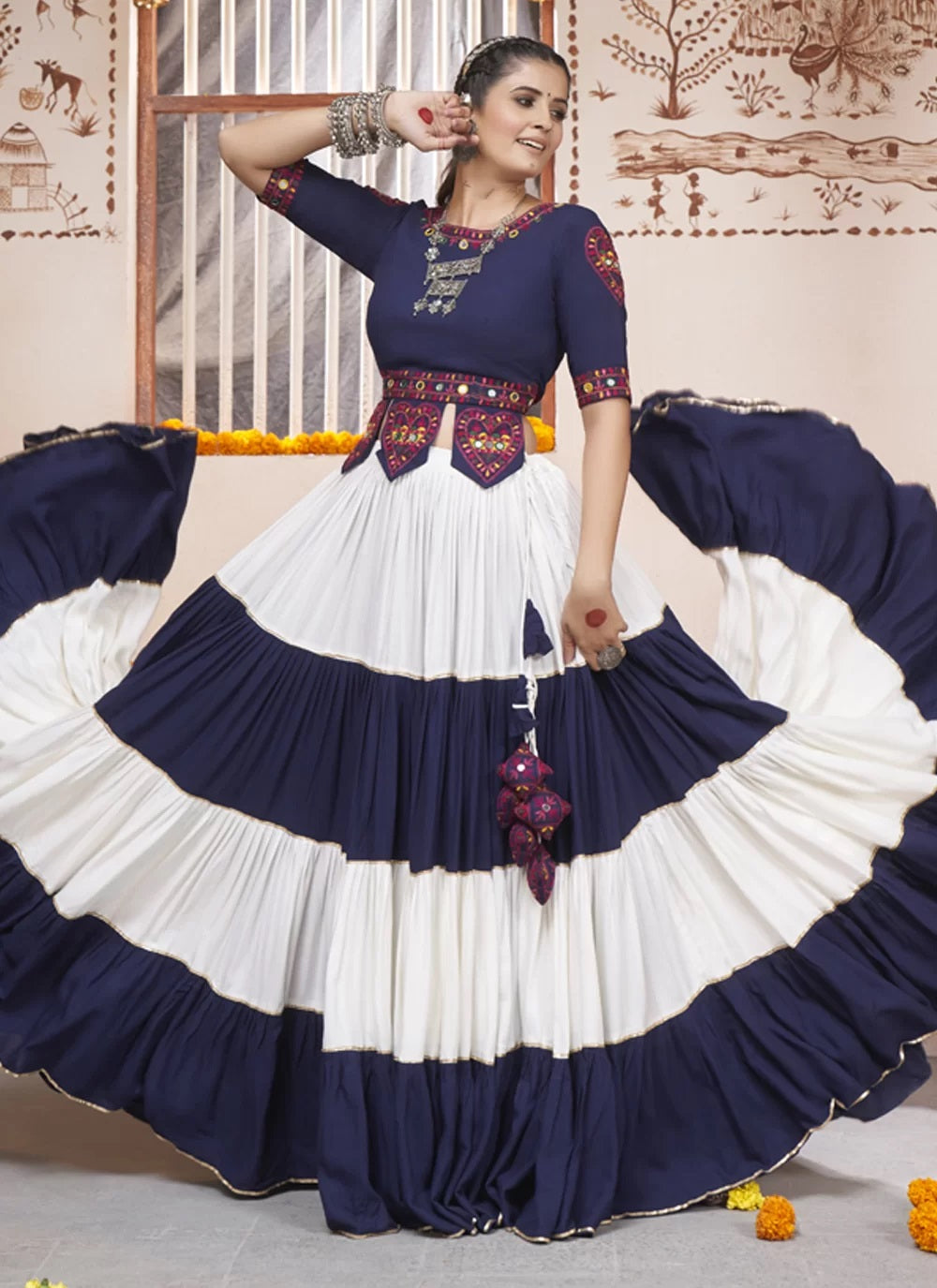 Adorable Viscose rayon Traditional Navratri outfit