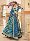 Art Silk Zari and Sequins Embroidered Lehenga In Blue