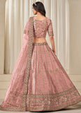 Designer Baby Pink Wedding Guest Lehenga for Women