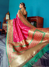 Banarasi Silk Patola Saree In Wine
