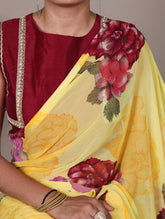 Chiffon saree with red blouse