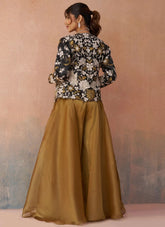 Elegant black fusion outfit for cocktail and evening events