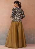 Elegant black fusion outfit for cocktail and evening events