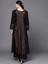 Black Cotton Kurta and Palazzo Set for Women's Ethnic Wear