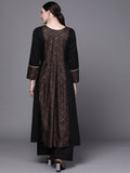 Black Cotton Kurta and Palazzo Set for Women's Ethnic Wear