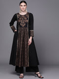 Black Cotton Kurta and Palazzo Set for Women's Ethnic Wear