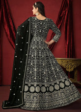 Black Faux Georgette Embroidered Eid Special Suit with Dupatta