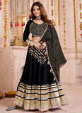 Black Lehenga Choli with Dupatta – Navratri Dress for Women