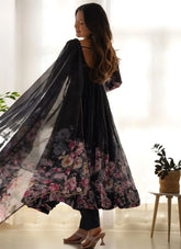 Black Organza Silk Anarkali Suit | Ready to Wear