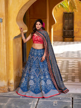 blue vaishali silk lehenga choli