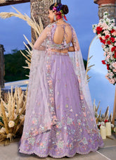 Bridal Lavender Lehenga with Sequins & Embroidery