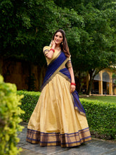 Navy blue lehenga choli with georgette dupatta