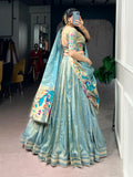 Bridal Wear Zari Weaving Work Lehenga