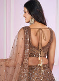 Elegant brown Indian lehenga for festive celebrations