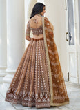 Brown Net Thread and sequins Work Party Wear Indian Lehenga