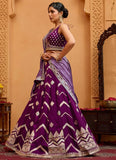 Burgundy Silk Bridesmaid Wedding Lehenga