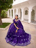 Purple Chaniya Choli with Lace Border