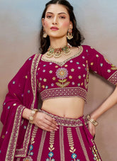 Pink Bridesmaid Lehenga | Georgette Sequins & Zari Embroidered Outfit