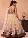 Coffee Bridal Lehenga with Zarkan & Sequins Embroidery
