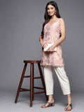 Comfortable Women's Pink Crepe Printed Tunic