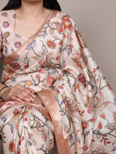 Tasar silk saree with viscose border