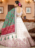 Designer Cream Reception Lehenga with Sequins & Coding Work