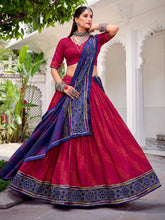 Pink tasar silk bandhej print lehenga choli