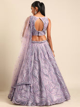 Delectable Lavender Net Lehenga Choli For Sangeet Function