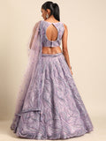 Delectable Lavender Net Lehenga Choli For Sangeet Function