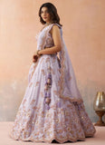 Designer Lavender Tissue Wedding Lehenga