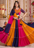Trendy Multi Color Chaniya Choli for Navratri with Mirror Work