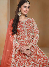 Designer Anarkali Suit in Orange | Wedding & Festive Wear