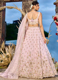 Designer pink ring ceremony lehenga for women