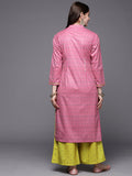 Designer Pink Velvet Kurta Palazzo Set