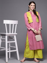 Designer Pink Velvet Kurta Palazzo Set
