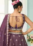 Enchanting purple bridesmaid lehenga with sequin & stone work