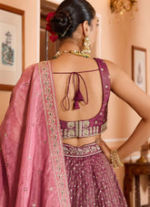 Luxury rose gold ring ceremony lehenga for women