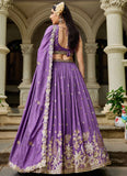 Divine Purple Georgette Lehenga with Sequins & Embroidery
