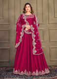 Eid Festival Special Maroon Art Silk Anarkali Suit