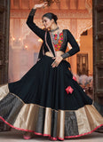 Elegant Black Navratri Chaniya Choli with Mirror Work In Viscose Rayon