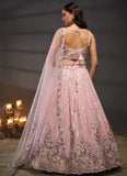 Elegant Pink Heavy Sequin Embroidery Engagement Poly Chiffon Lehenga Choli Set