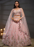 Elegant Pink Heavy Sequin Embroidery Engagement Poly Chiffon Lehenga Choli Set