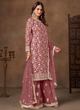 Pink Palazzo Salwar Suit with Satin Inner