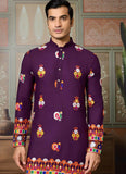 Elegant Purple Pure Cotton Navratri Men’s Kurta