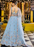 Elegant Sky Blue Sequins Embroidered Bridal Lehenga